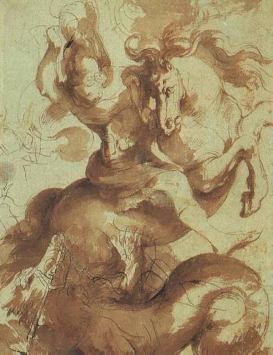 WikiOO.org - 백과 사전 - 회화, 삽화 Peter Paul Rubens - St. George Slaying the Dragon