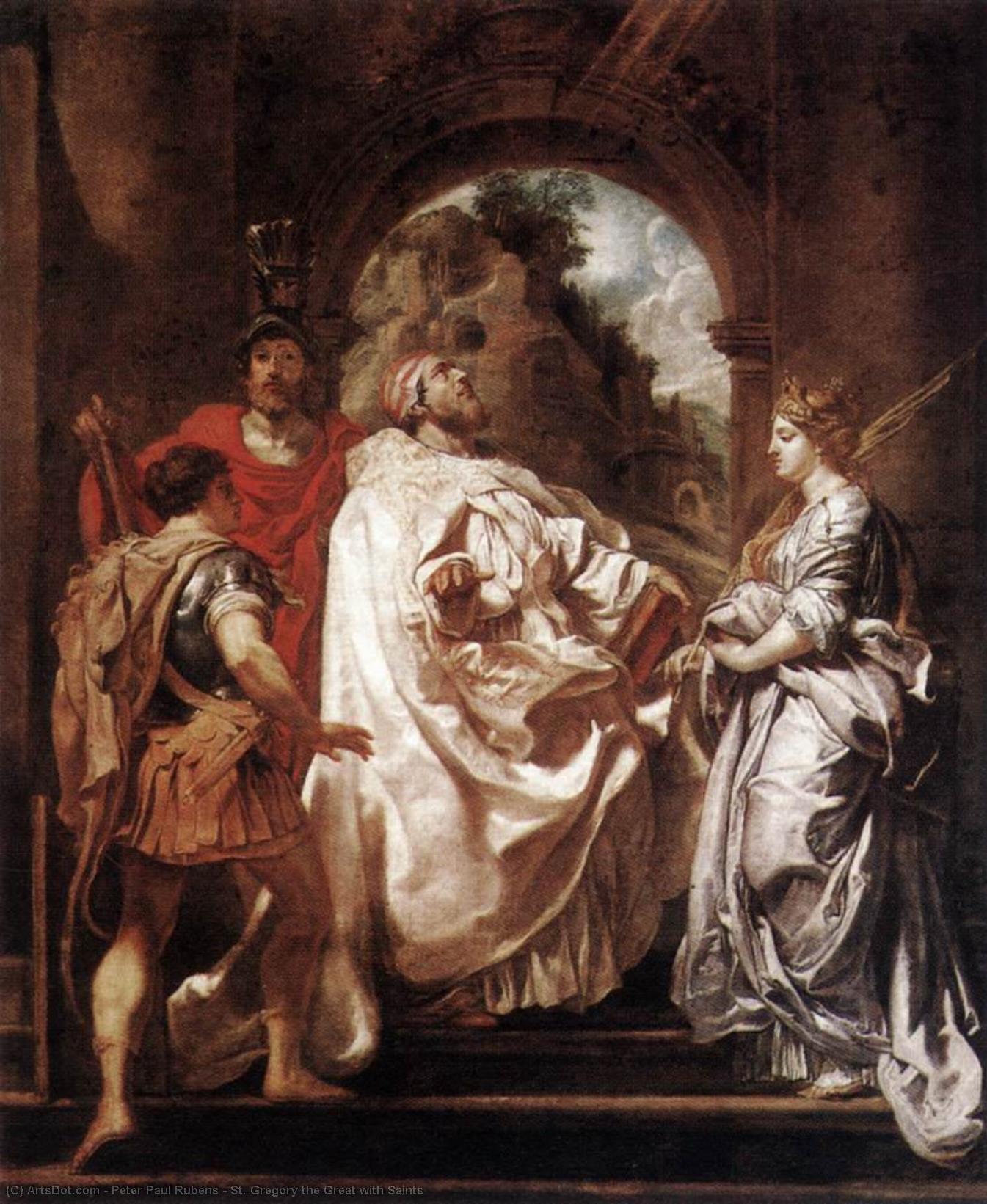 Wikioo.org – L'Enciclopedia delle Belle Arti - Pittura, Opere di Peter Paul Rubens - san gregorio dopodomani  Gran Bretagna  con  santi