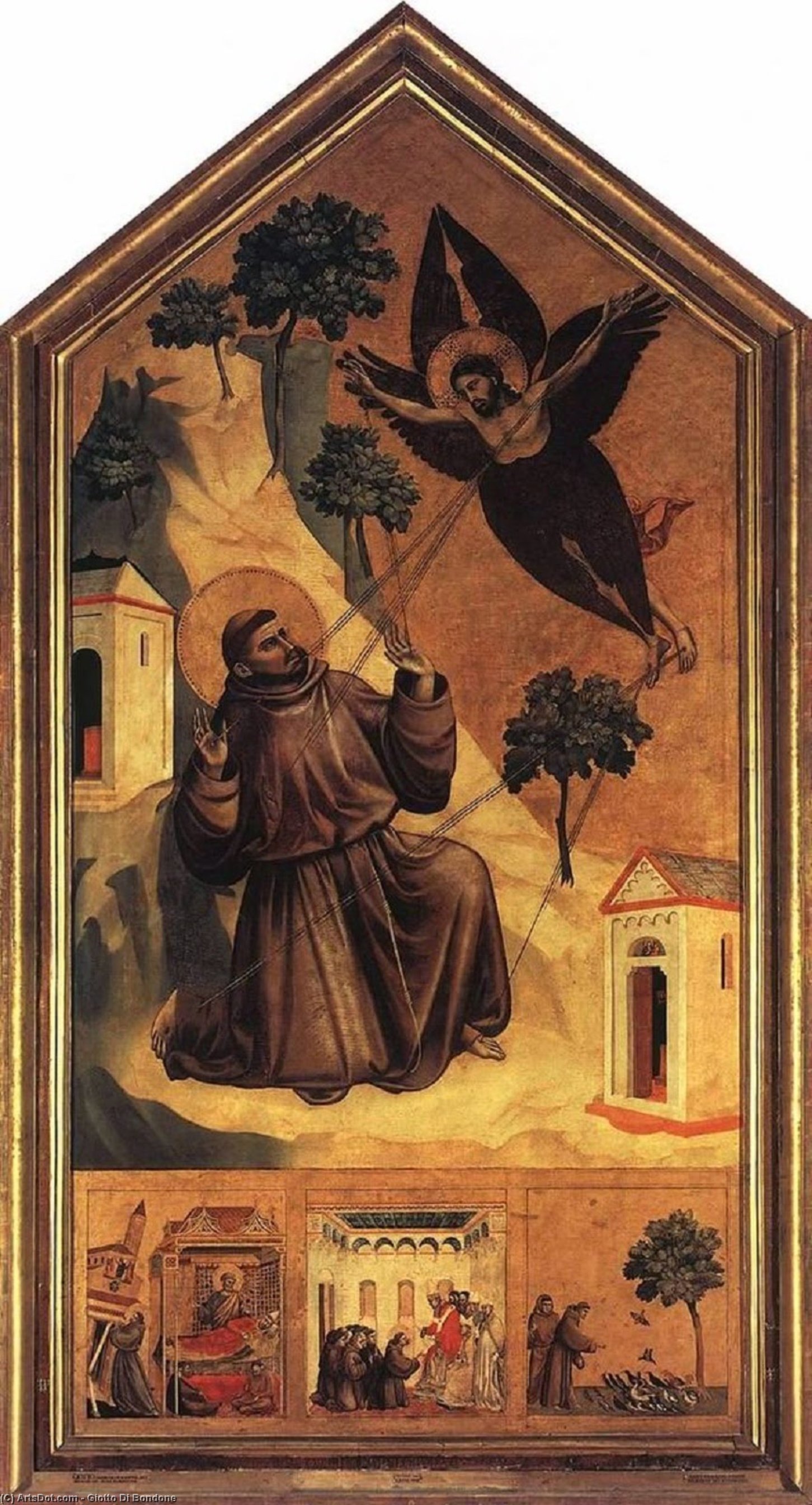 Wikioo.org - The Encyclopedia of Fine Arts - Painting, Artwork by Giotto Di Bondone - Stigmatization of St Francis