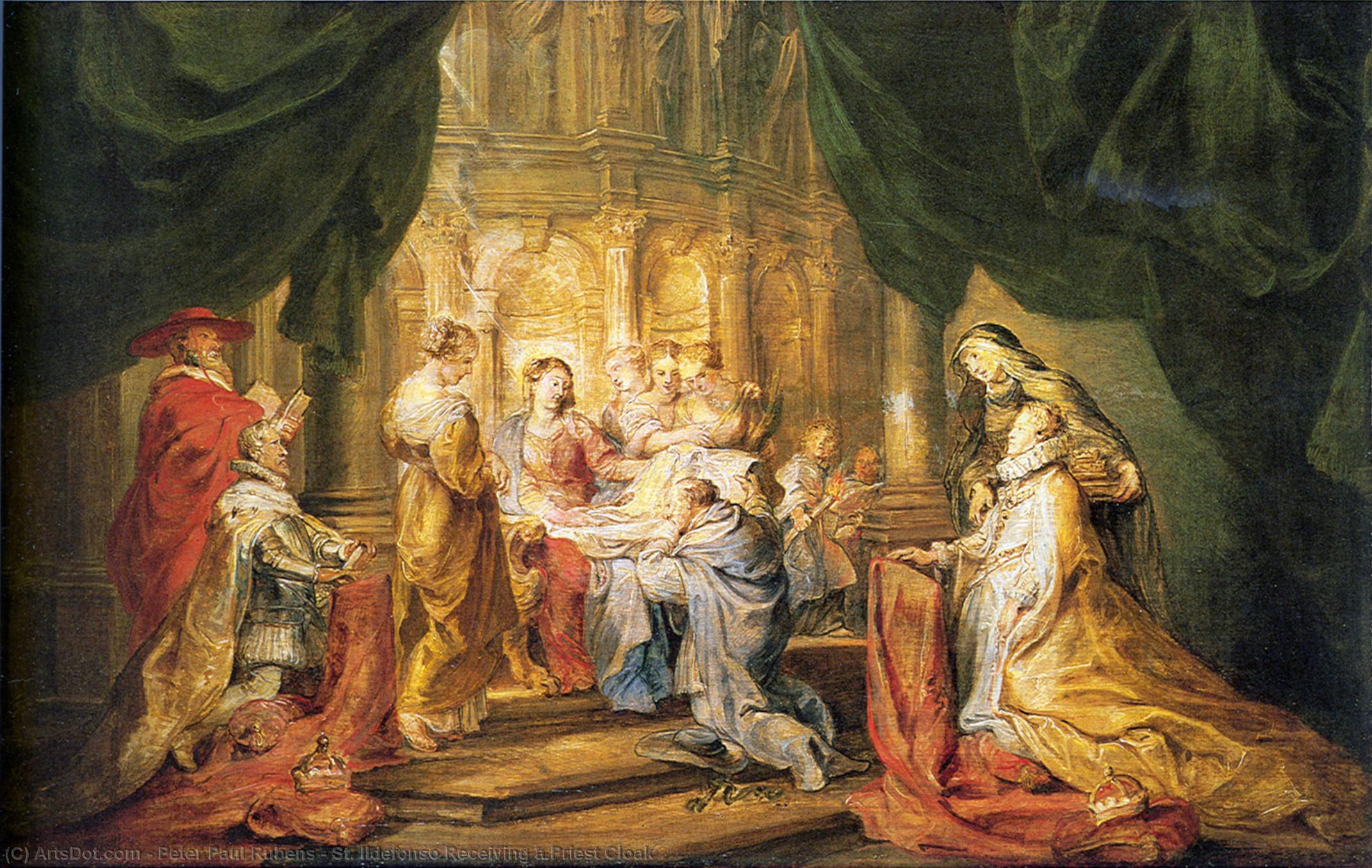 Wikioo.org – L'Enciclopedia delle Belle Arti - Pittura, Opere di Peter Paul Rubens - Cattedrale di st . Ildefonso Ricezione un Curato Mantello