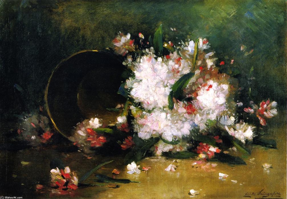 Wikioo.org - The Encyclopedia of Fine Arts - Painting, Artwork by Elliott Dangerfield - Still Life (also known as Rhododendron and Brass Pot)