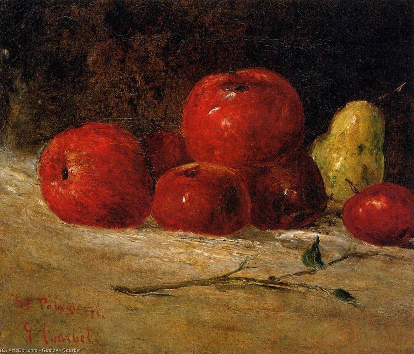 Wikioo.org - The Encyclopedia of Fine Arts - Painting, Artwork by Gustave Courbet - Still Life: Apples and Pears