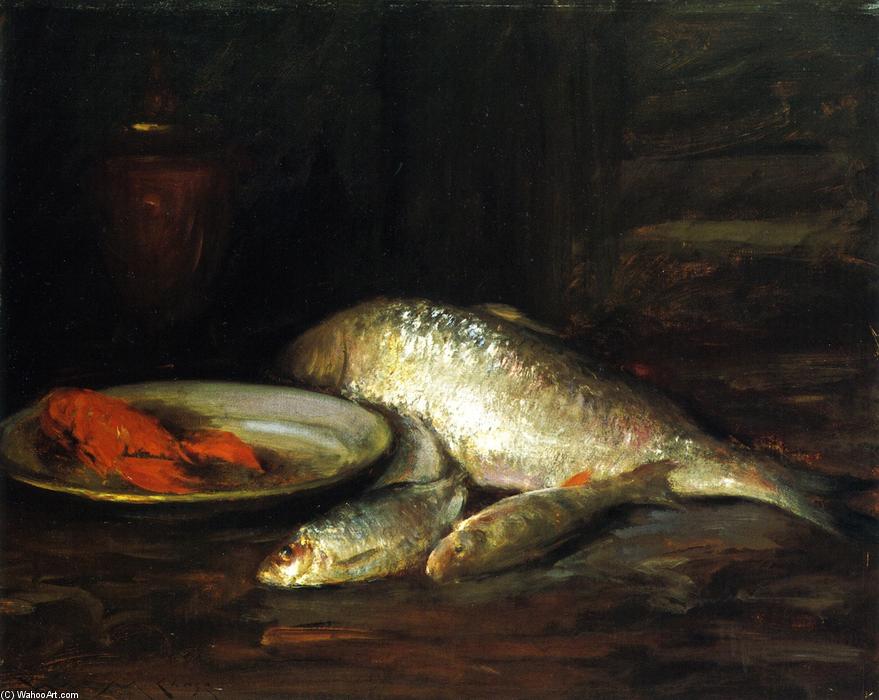 WikiOO.org - 百科事典 - 絵画、アートワーク William Merritt Chase - まだ life , 魚 ( また として知られている ノース 川 シャッド )