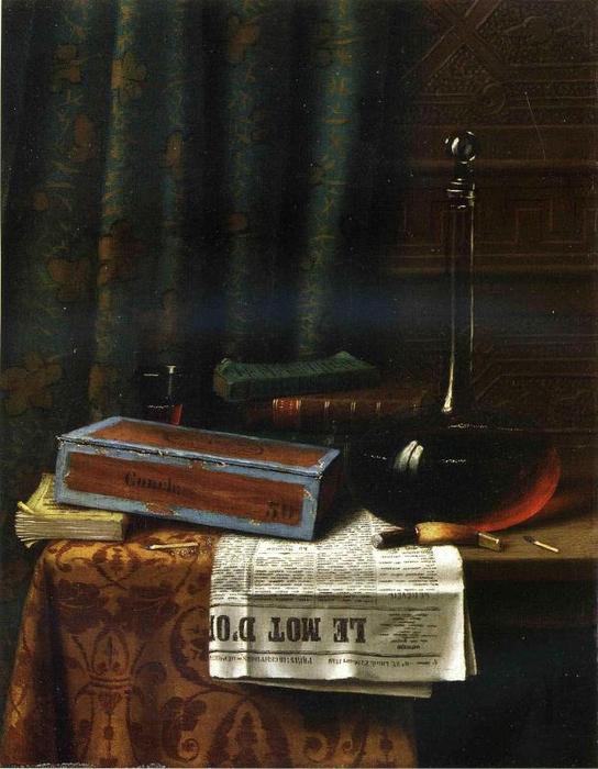 WikiOO.org - Encyclopedia of Fine Arts - Malba, Artwork William Michael Harnett - Still Life: Le Mot d'Or