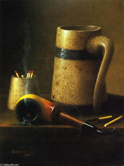 WikiOO.org - אנציקלופדיה לאמנויות יפות - ציור, יצירות אמנות William Michael Harnett - Still Life, Pipe and Mug