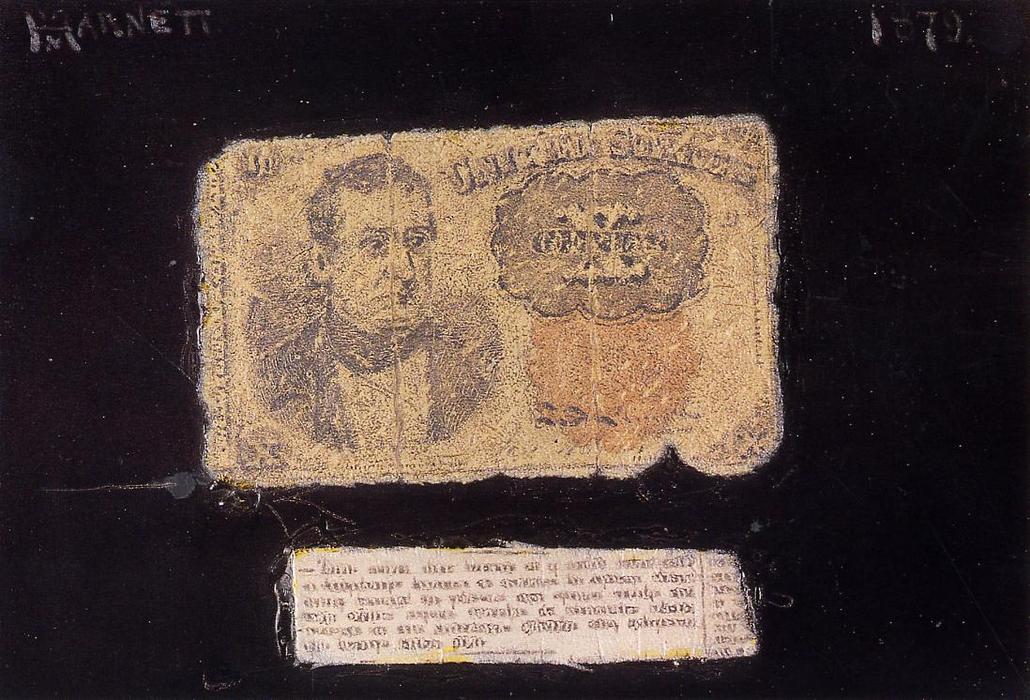 WikiOO.org - Enciklopedija likovnih umjetnosti - Slikarstvo, umjetnička djela William Michael Harnett - Still Life: Ten-Cent Bill