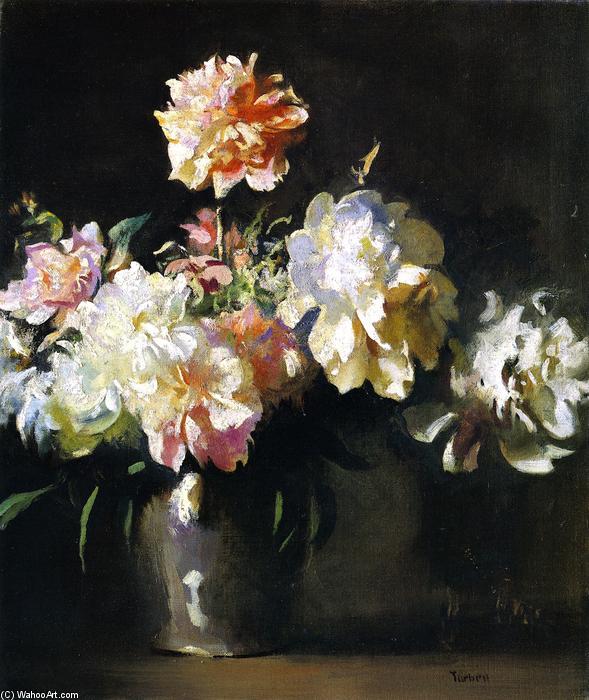 Wikioo.org - The Encyclopedia of Fine Arts - Painting, Artwork by Edmund Charles Tarbell - Still LIfe: Vase of Peonies