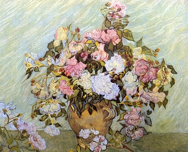 Wikioo.org - Die Enzyklopädie bildender Kunst - Malerei, Kunstwerk von Vincent Van Gogh - Stilleben vase mit  Rosen