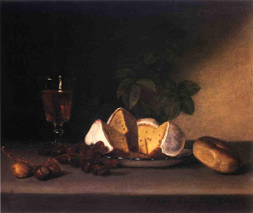 WikiOO.org - Encyclopedia of Fine Arts - Lukisan, Artwork Raphaelle Peale - Still Life: Wine, Cakes and Nuts