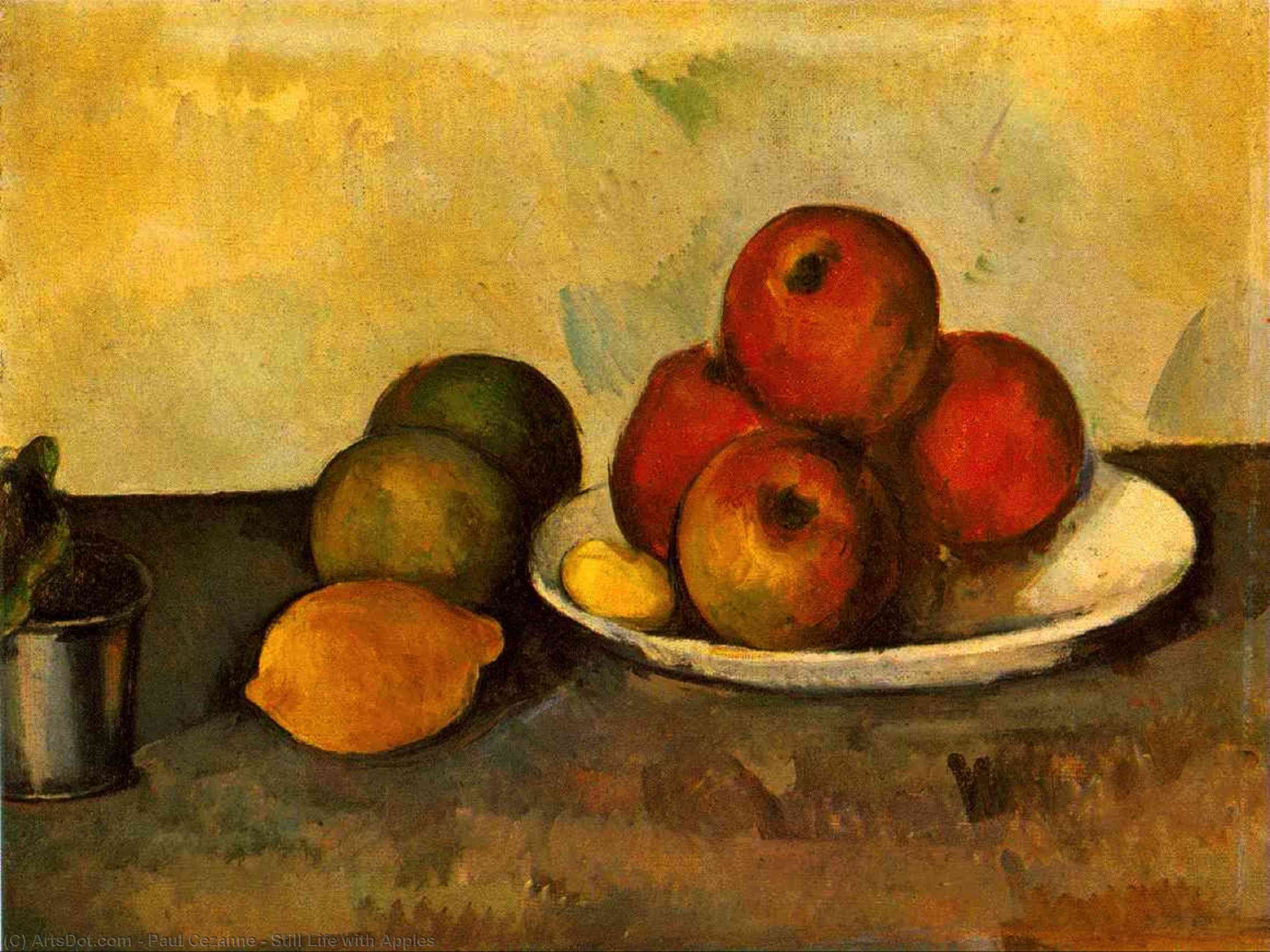 Wikioo.org – La Enciclopedia de las Bellas Artes - Pintura, Obras de arte de Paul Cezanne - vida inmóvil con las manzanas