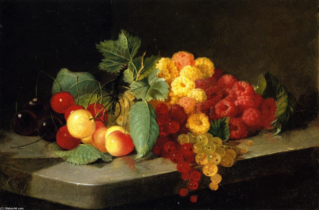 WikiOO.org - Encyclopedia of Fine Arts - Malba, Artwork Lilly Martin Spencer (Angelique Marie Martin) - Still LIfe with Berries and Currants