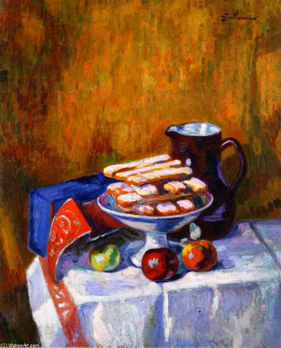 Wikioo.org - Bách khoa toàn thư về mỹ thuật - Vẽ tranh, Tác phẩm nghệ thuật Jean Baptiste Armand Guillaumin - Still LIfe with Biscuits