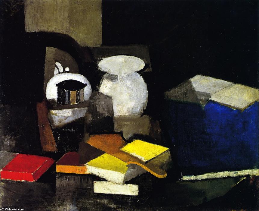 Wikioo.org - The Encyclopedia of Fine Arts - Painting, Artwork by Roger De La Fresnaye - Still LIfe with Books and Boxes