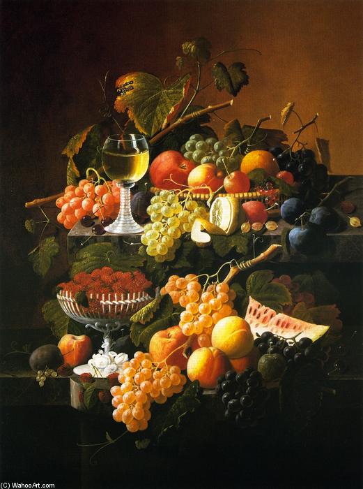 Wikioo.org - The Encyclopedia of Fine Arts - Painting, Artwork by Severin Roesen - Still Life with Books and Spectacles