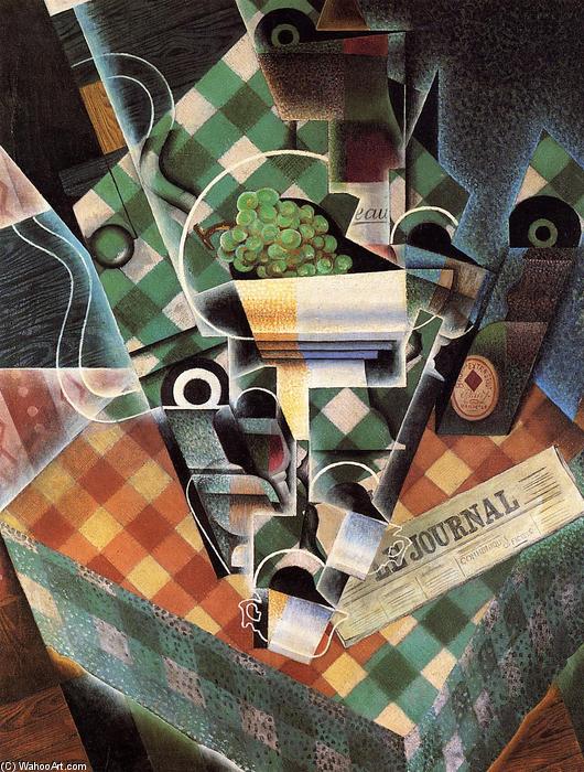 WikiOO.org - 백과 사전 - 회화, 삽화 Juan Gris - Still Life with Checked Tablecloth