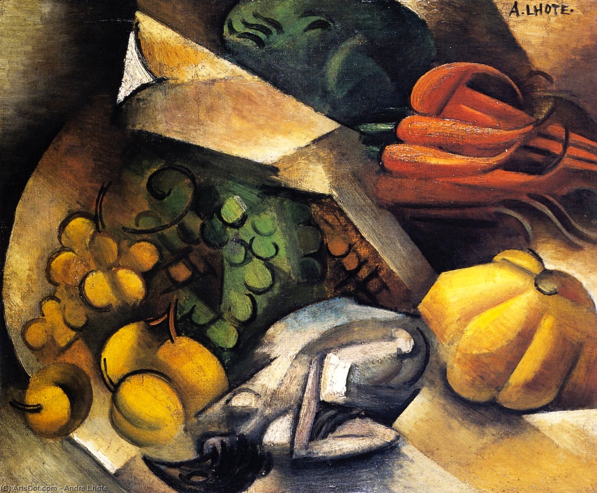 Wikioo.org - The Encyclopedia of Fine Arts - Painting, Artwork by Andre Lhote - Still LIfe with Chicken