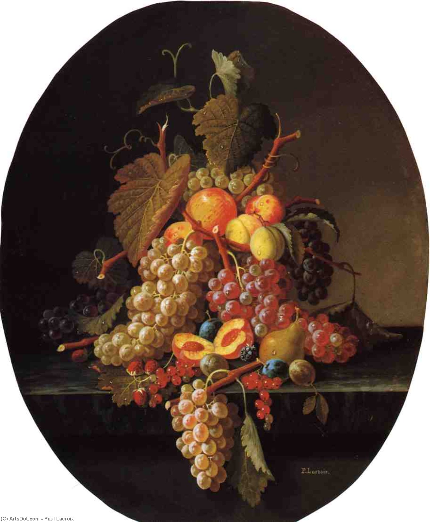 Wikioo.org - The Encyclopedia of Fine Arts - Painting, Artwork by Paul Lacroix - Still Life with Fruit
