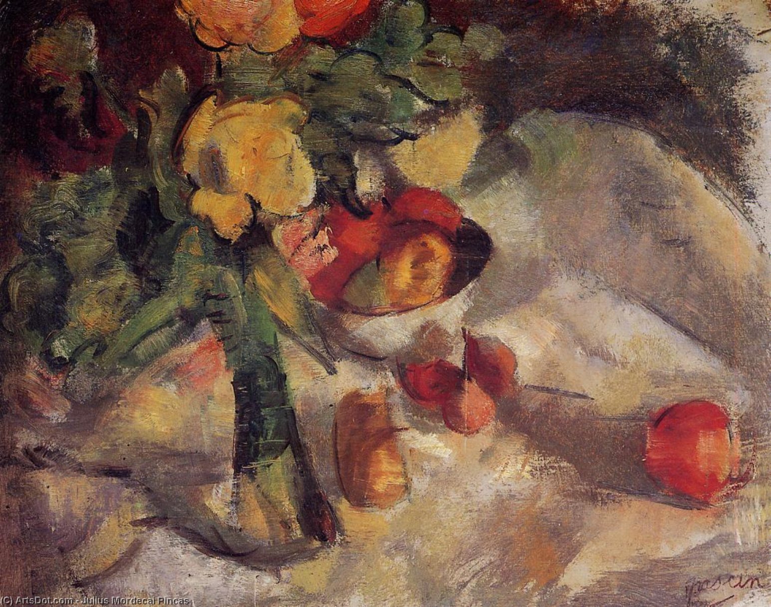Wikioo.org - The Encyclopedia of Fine Arts - Painting, Artwork by Julius Mordecai Pincas - Still Life with Fruit