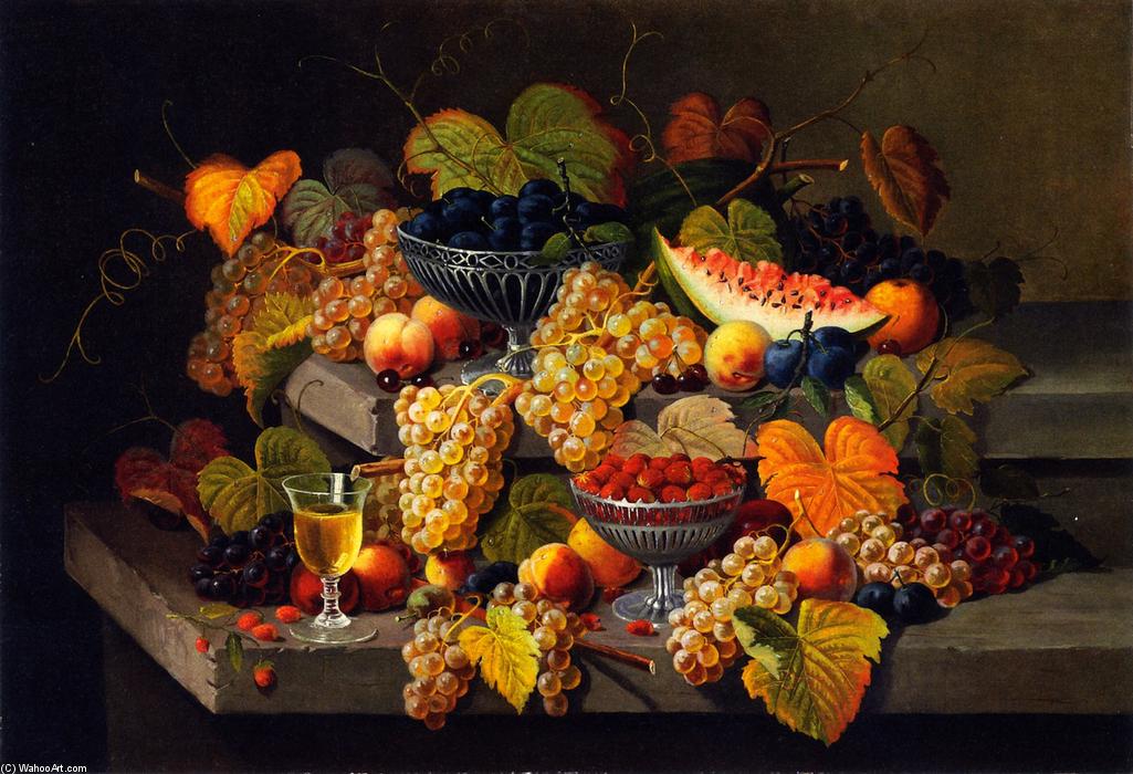Wikioo.org - The Encyclopedia of Fine Arts - Painting, Artwork by Severin Roesen - Still LIfe with Fruit (8)