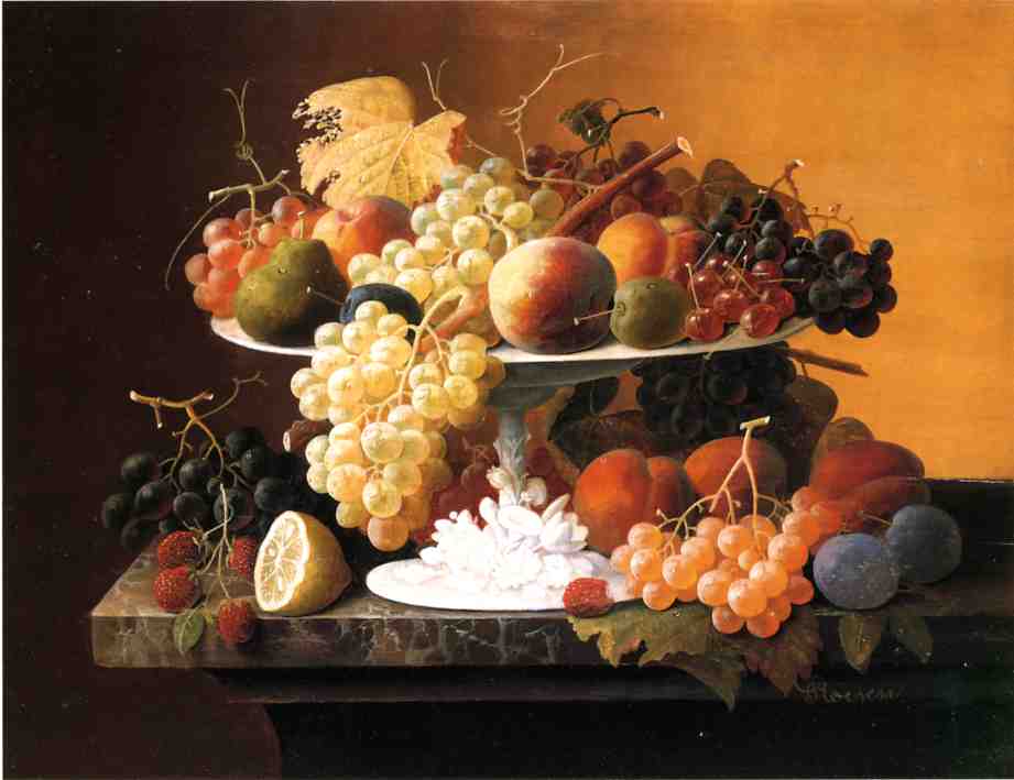 Wikioo.org - The Encyclopedia of Fine Arts - Painting, Artwork by Severin Roesen - Still Life with Fruit (15)