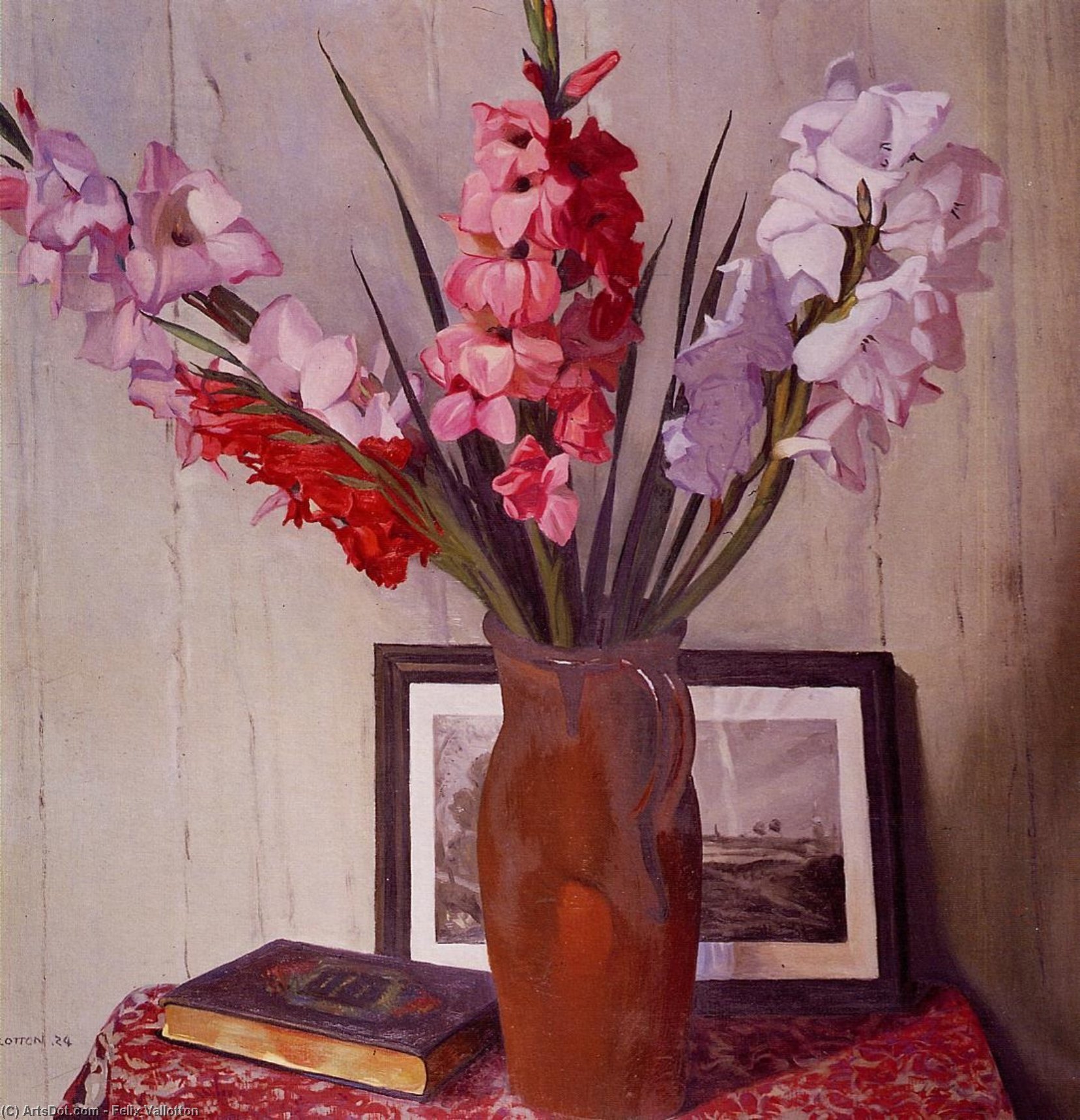Wikioo.org - The Encyclopedia of Fine Arts - Painting, Artwork by Felix Vallotton - Still Life with Gladioli