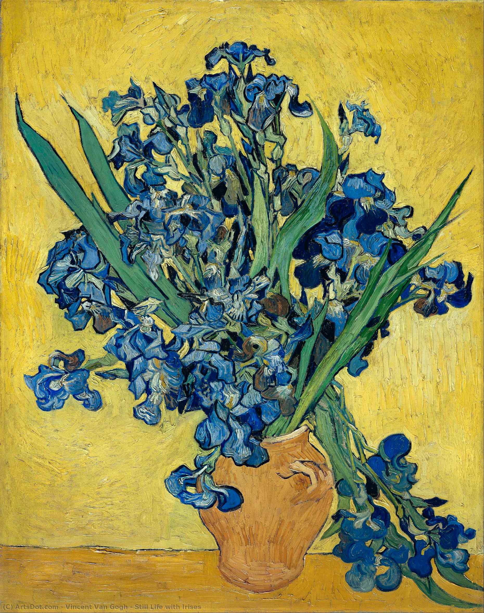 WikiOO.org - Энциклопедия изобразительного искусства - Живопись, Картины  Vincent Van Gogh - натюрморт с ирисами