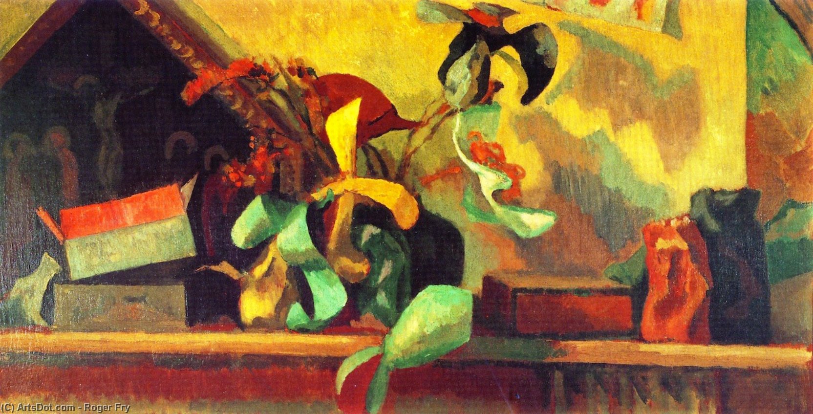 Wikioo.org - The Encyclopedia of Fine Arts - Painting, Artwork by Roger Fry - Still LIfe with Italian Painting