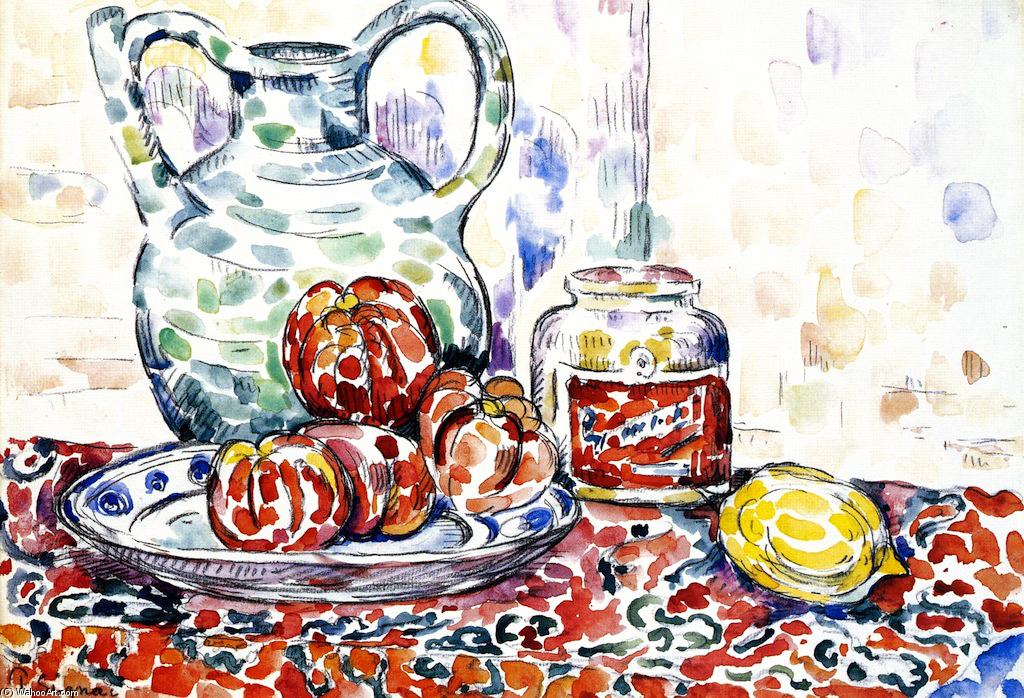 Wikioo.org - The Encyclopedia of Fine Arts - Painting, Artwork by Paul Signac - Still LIfe with Jug