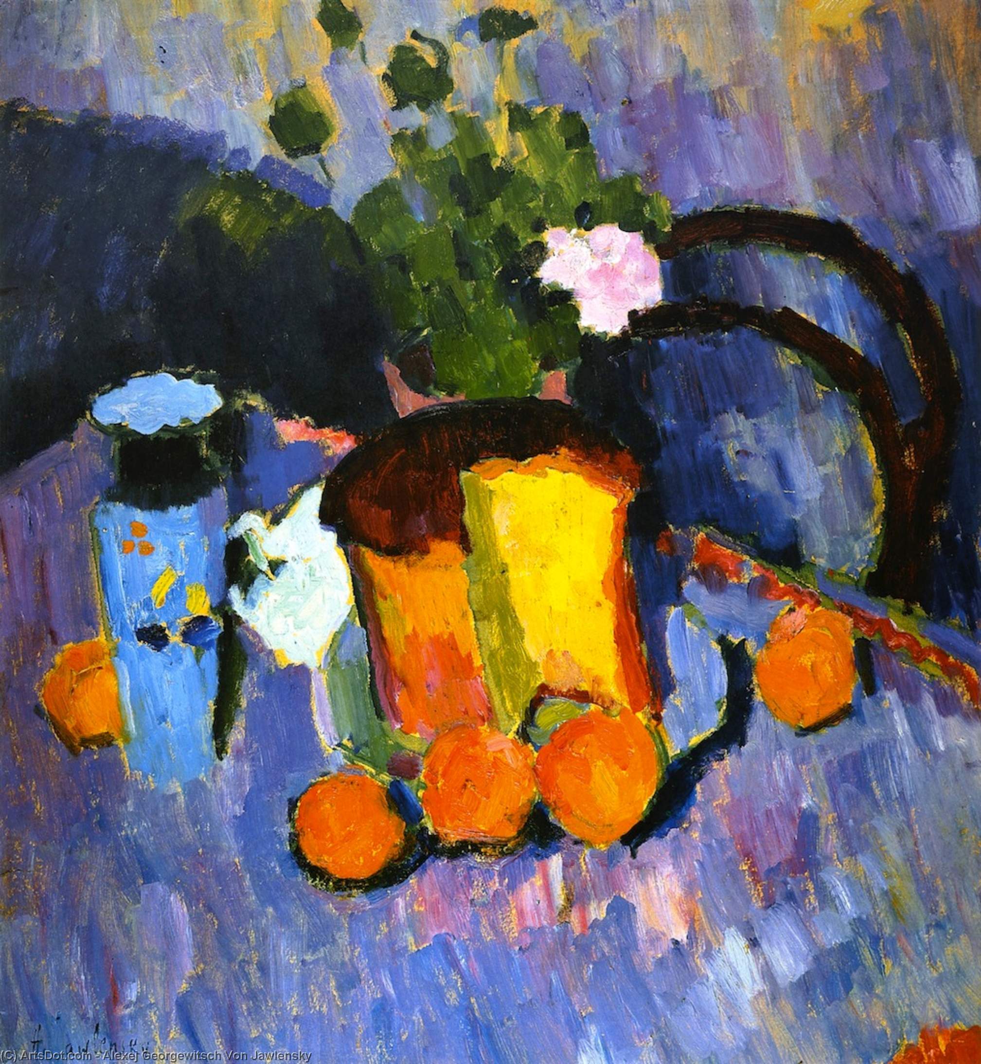 Wikioo.org - The Encyclopedia of Fine Arts - Painting, Artwork by Alexej Georgewitsch Von Jawlensky - Still LIfe with Kulich