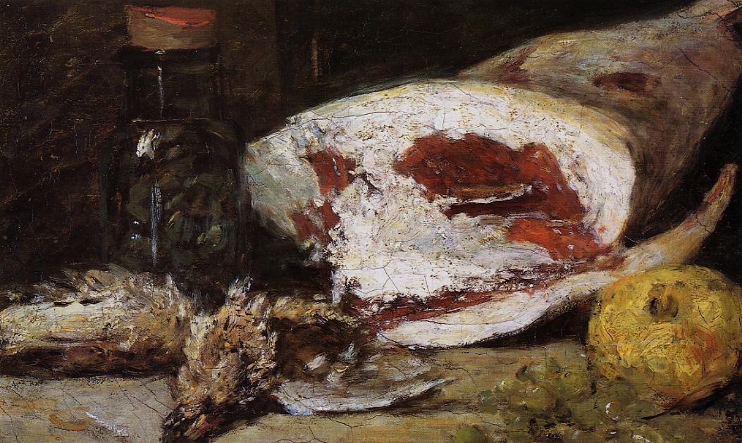 Wikioo.org - สารานุกรมวิจิตรศิลป์ - จิตรกรรม Eugène Louis Boudin - Still Life with a Leg of Lamb