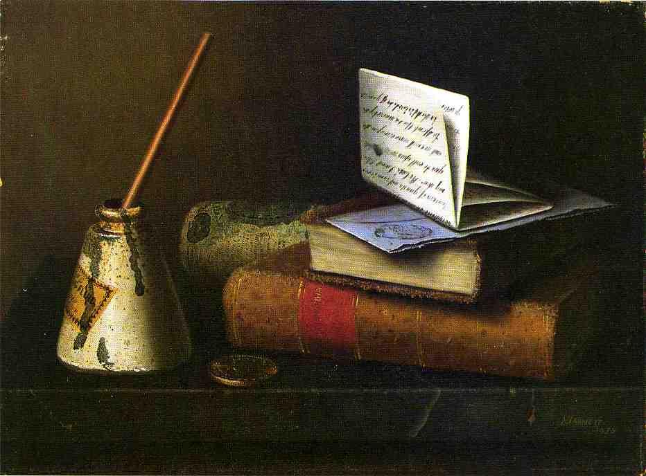Wikioo.org - The Encyclopedia of Fine Arts - Painting, Artwork by William Michael Harnett - Still Life with Letter to Mr. Lask