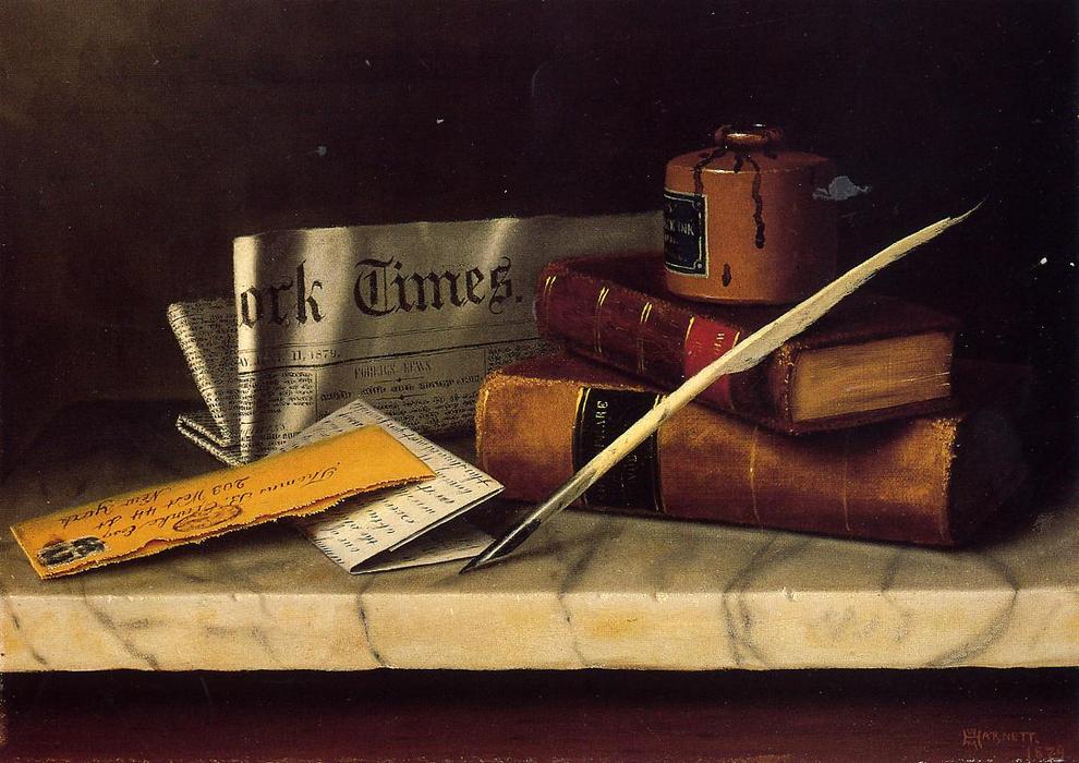 WikiOO.org - Encyclopedia of Fine Arts - Maľba, Artwork William Michael Harnett - Still Life with Letter to Thomas B. Clarke