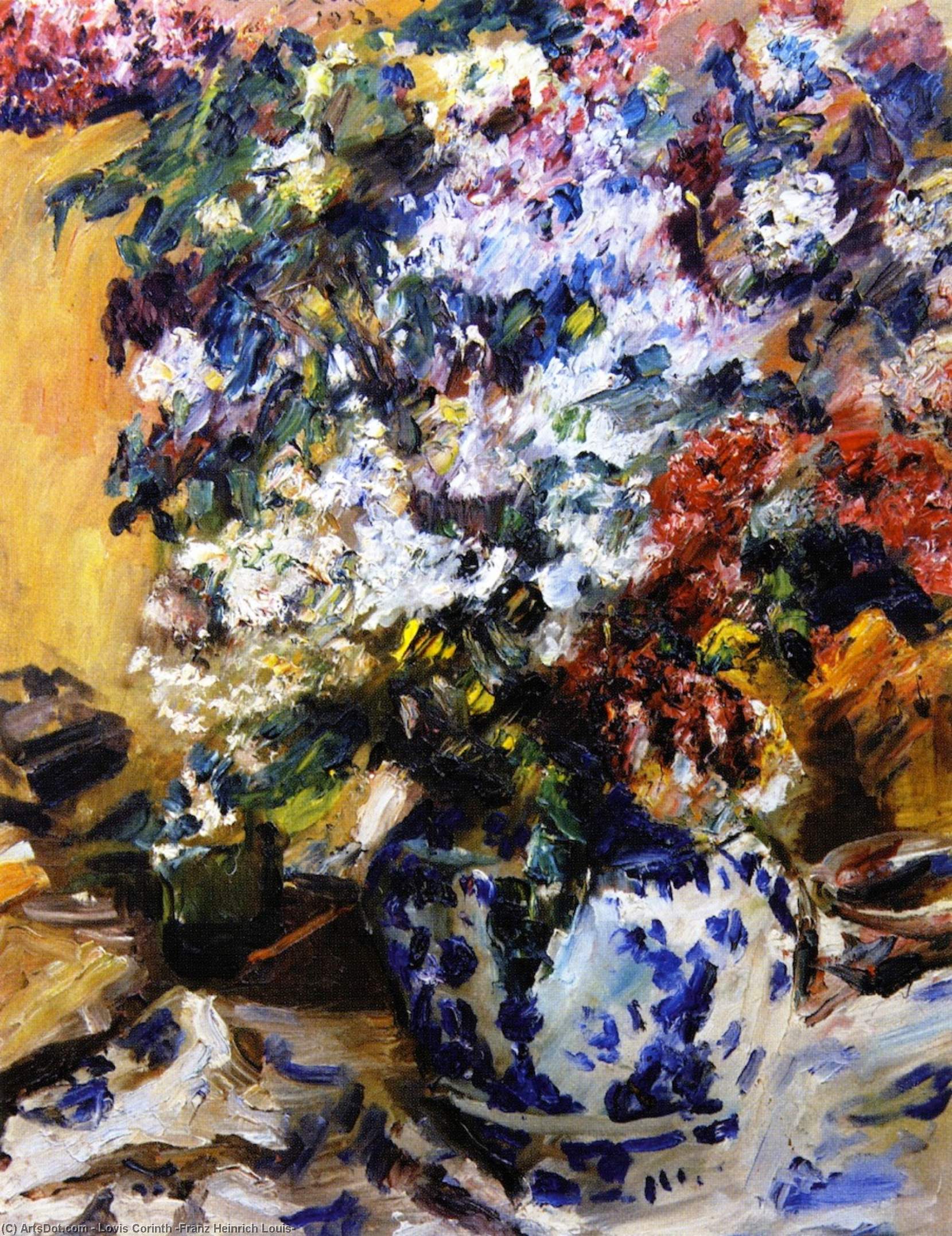 Wikioo.org – La Enciclopedia de las Bellas Artes - Pintura, Obras de arte de Lovis Corinth (Franz Heinrich Louis) - bodegón con lilas