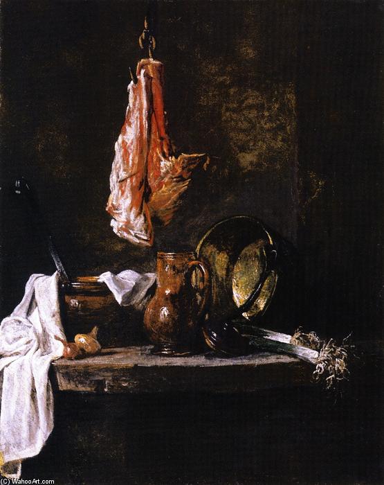 Wikioo.org - The Encyclopedia of Fine Arts - Painting, Artwork by Jean-Baptiste Simeon Chardin - Still LIfe with Loin of Mutton