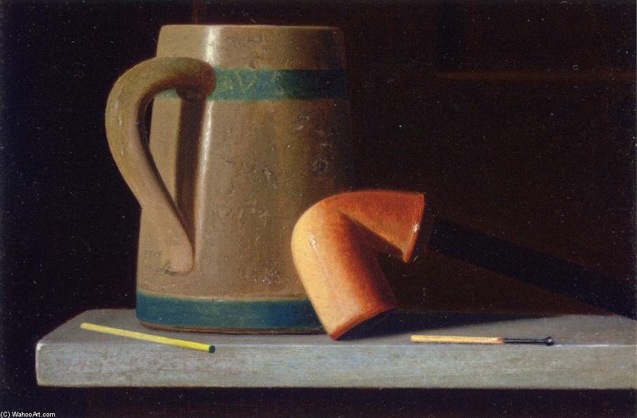 WikiOO.org - Encyclopedia of Fine Arts - Maľba, Artwork John Frederick Peto - Still Life with Mug and Pipe