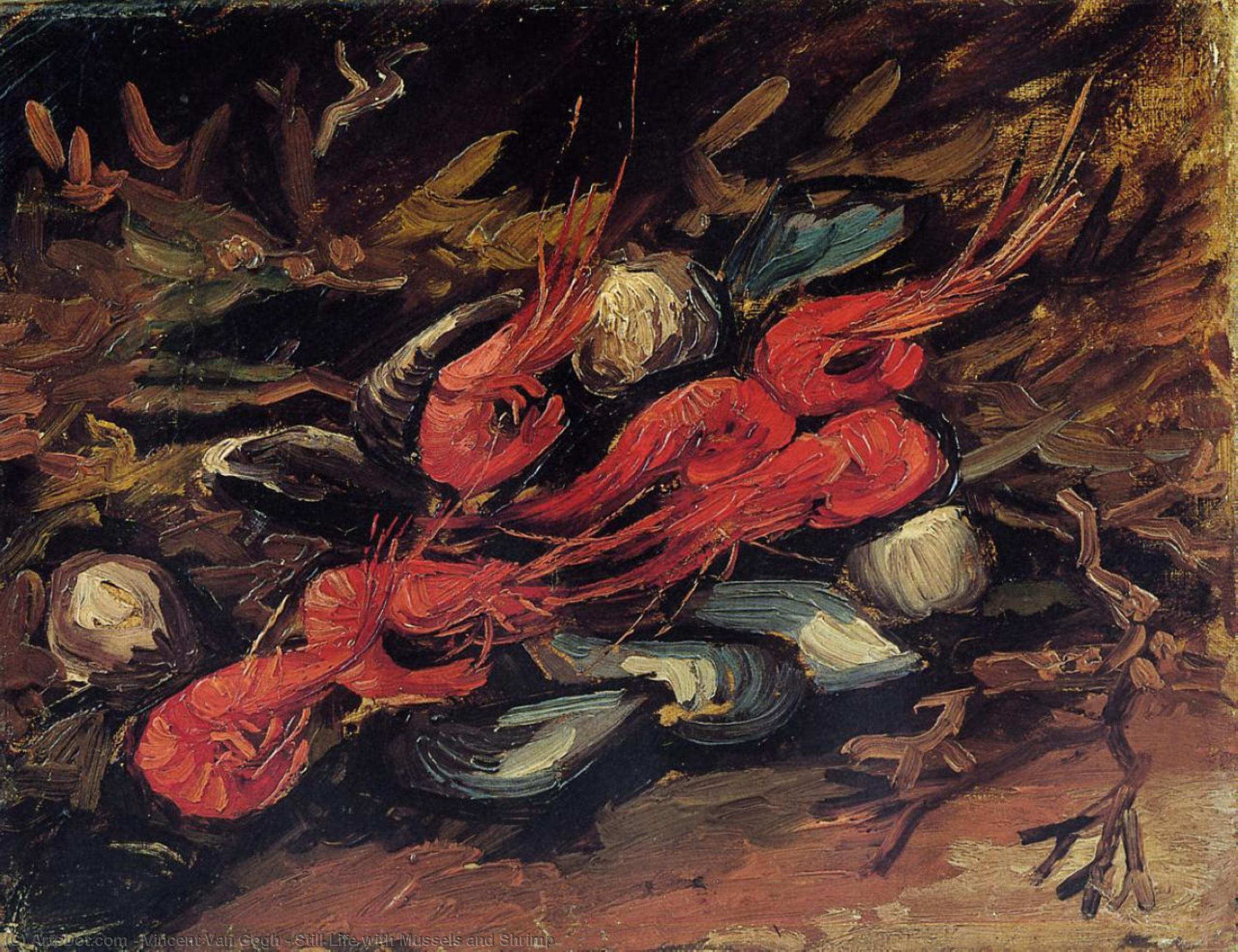 Wikioo.org - The Encyclopedia of Fine Arts - Painting, Artwork by Vincent Van Gogh - Still Life with Mussels and Shrimp