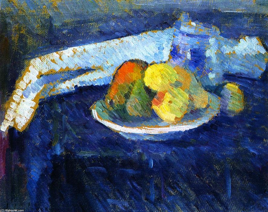 Wikioo.org - The Encyclopedia of Fine Arts - Painting, Artwork by Alexej Georgewitsch Von Jawlensky - Still Life with Napkin