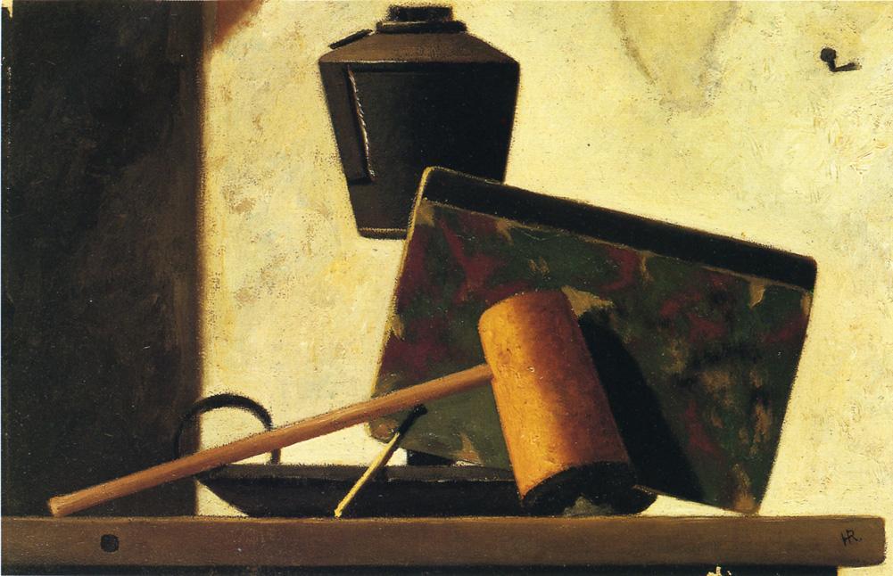Wikioo.org - The Encyclopedia of Fine Arts - Painting, Artwork by John Frederick Peto - Still LIfe with Notebook and Pipe
