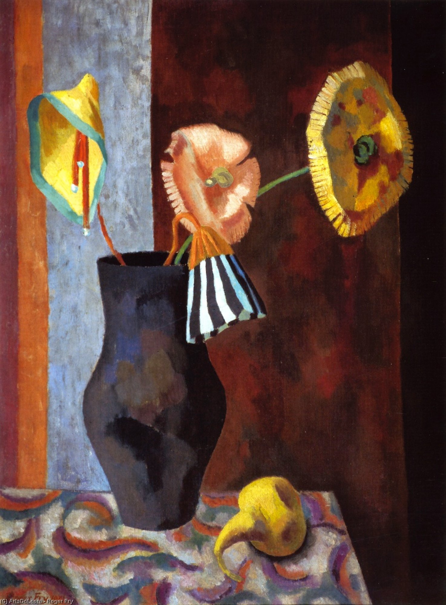 Wikioo.org - The Encyclopedia of Fine Arts - Painting, Artwork by Roger Fry - Still LIfe with Omega Flowers