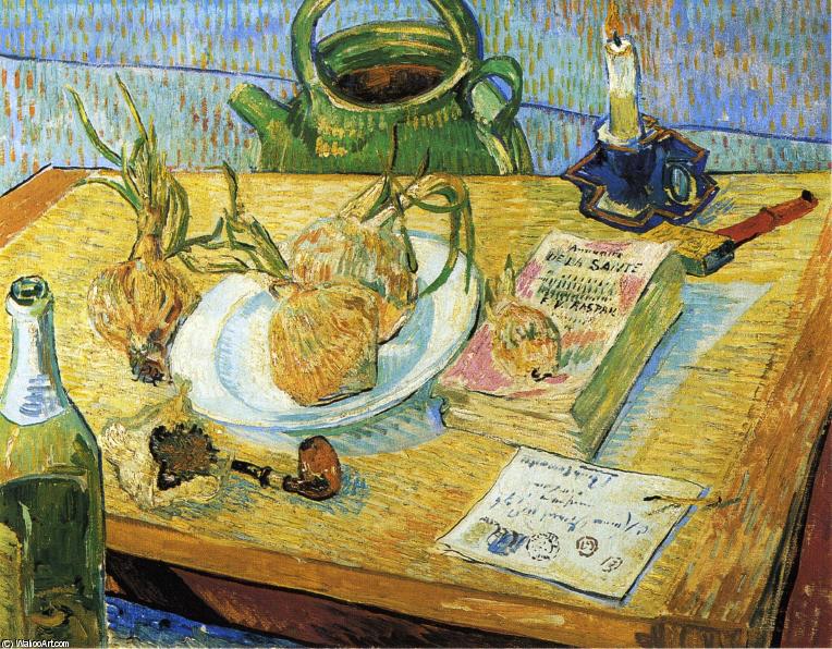 Wikioo.org – L'Enciclopedia delle Belle Arti - Pittura, Opere di Vincent Van Gogh - Natura morta con cipolle