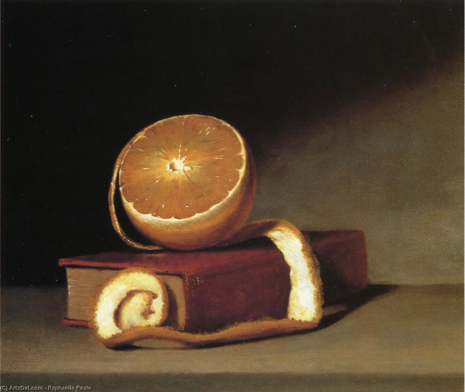 Wikioo.org - The Encyclopedia of Fine Arts - Painting, Artwork by Raphaelle Peale - Still Life with Orange and Book