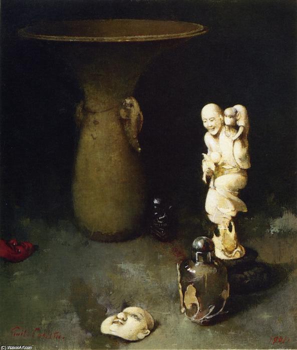 Wikioo.org - The Encyclopedia of Fine Arts - Painting, Artwork by Soren Emil Carlsen - Still Life with Oriental Works of Art