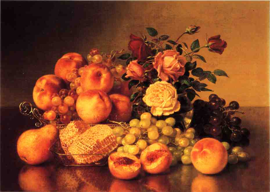 Wikioo.org - The Encyclopedia of Fine Arts - Painting, Artwork by Robert Spear Dunning - Still Life with Peaches
