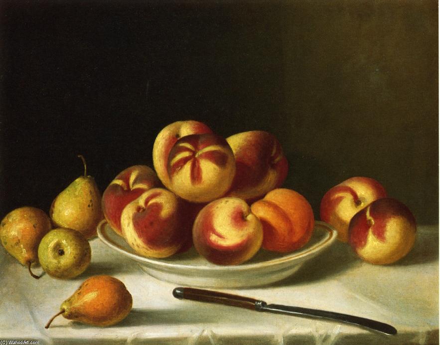 Wikioo.org - The Encyclopedia of Fine Arts - Painting, Artwork by John F Francis - Still Life with Peaches and Pears