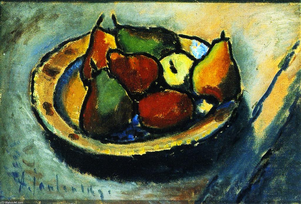 Wikioo.org - The Encyclopedia of Fine Arts - Painting, Artwork by Alexej Georgewitsch Von Jawlensky - Still LIfe with Pears (also known as Still LIfe with Fruit)