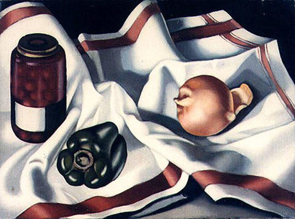 Wikioo.org – L'Enciclopedia delle Belle Arti - Pittura, Opere di Tamara De Lempicka - ancora la vita con pepe  e le  cipolla