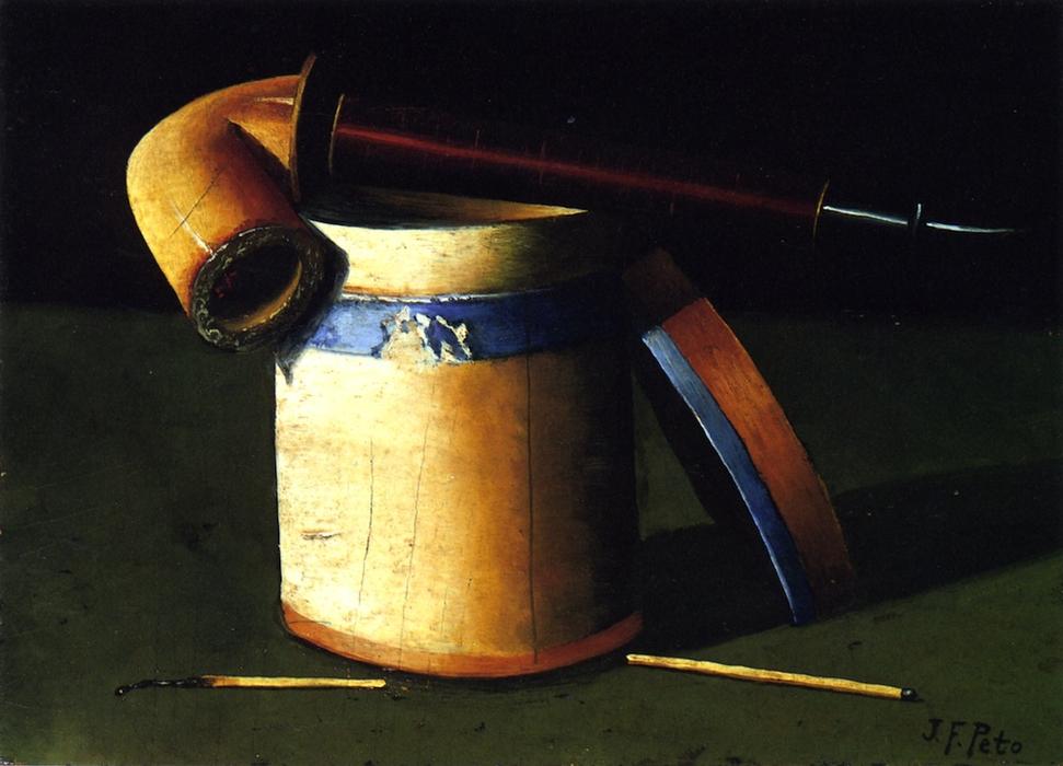 Wikioo.org – L'Enciclopedia delle Belle Arti - Pittura, Opere di John Frederick Peto - ancora la vita con a `pipe`