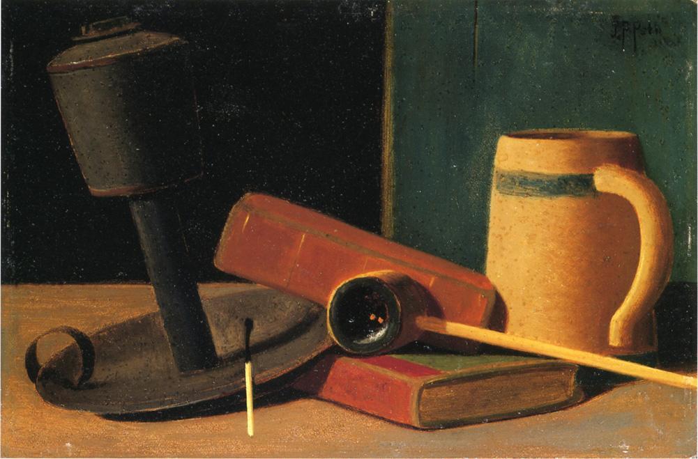 WikiOO.org - Encyclopedia of Fine Arts - Maľba, Artwork John Frederick Peto - Still Life with Pipe and Mug