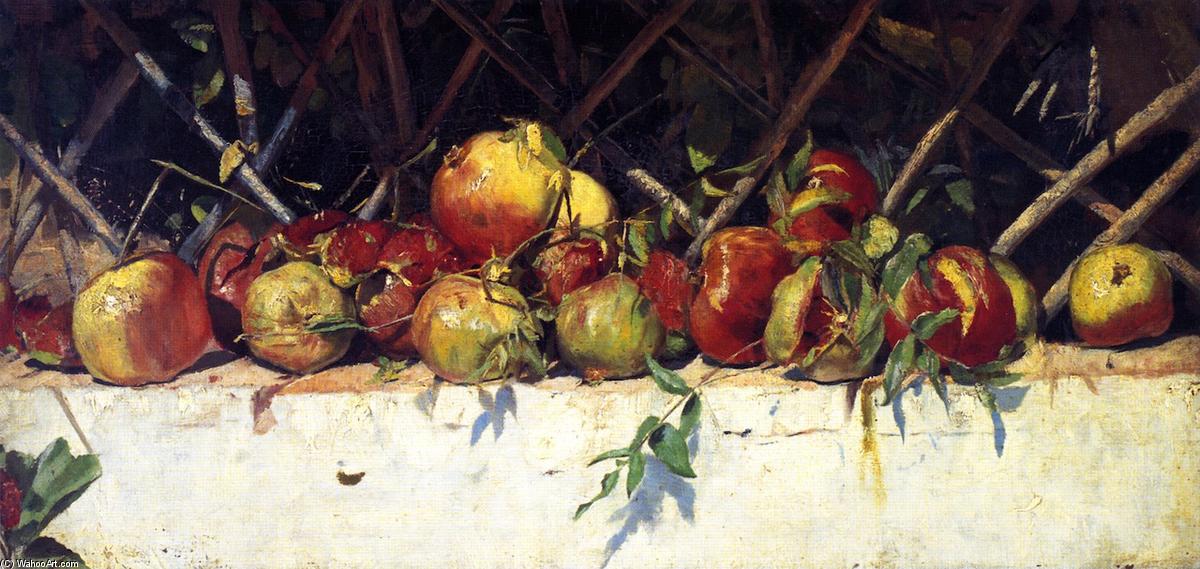 Wikioo.org - The Encyclopedia of Fine Arts - Painting, Artwork by Thomas William Roberts - Still LIfe with Pomegranates