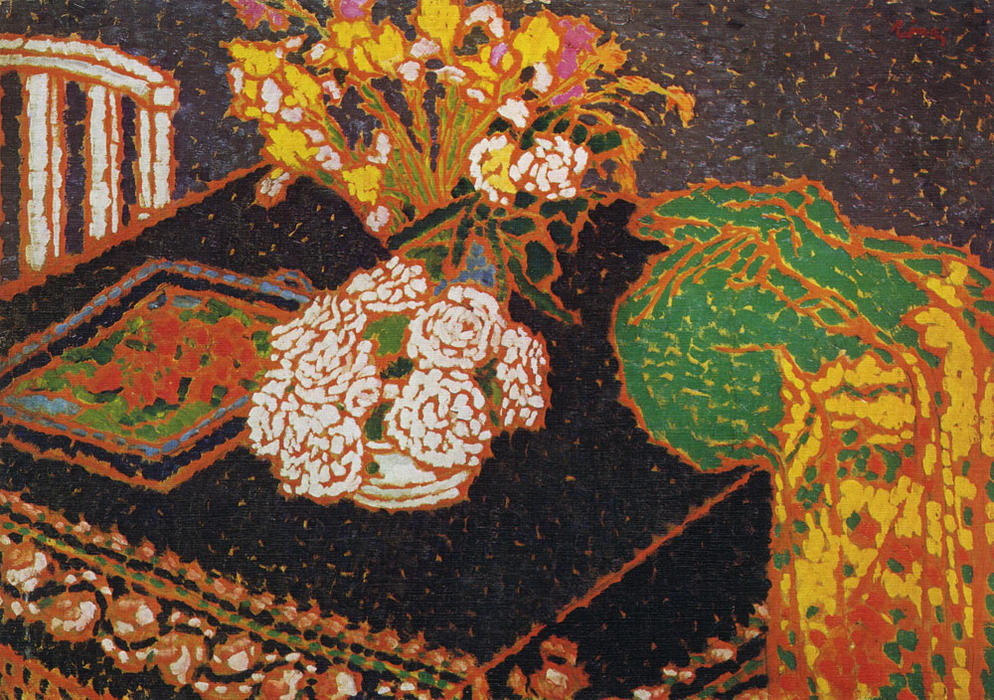 Wikioo.org – L'Encyclopédie des Beaux Arts - Peinture, Oeuvre de Jozsef Rippl Ronai - Still-life with Pompon